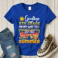 Goodbye 8th Grade Graduation To Highschool Hello Summer Gift Women's T-Shirt thumb 3