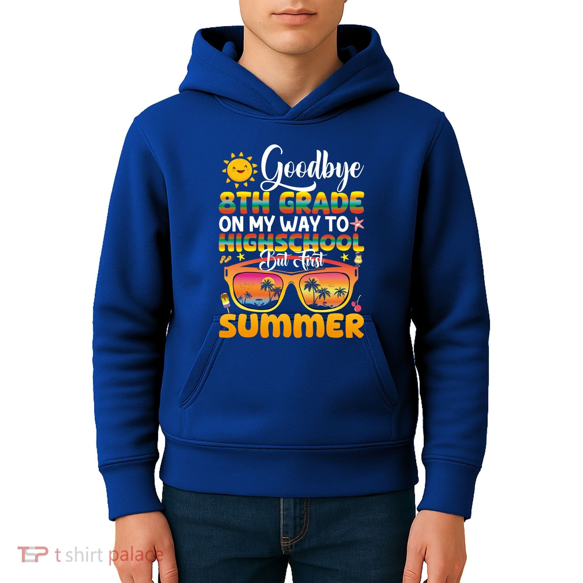 Goodbye 8th Grade Graduation To Highschool Hello Summer Gift Kids Hoodie