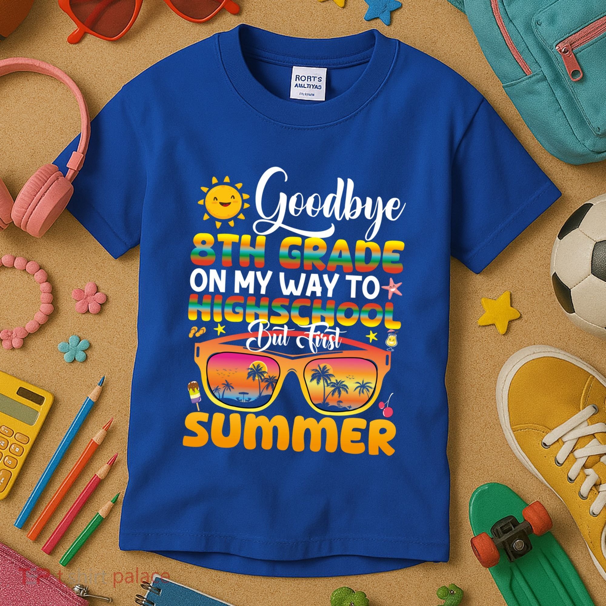Goodbye 8th Grade Graduation To Highschool Hello Summer Gift Kids T-Shirt