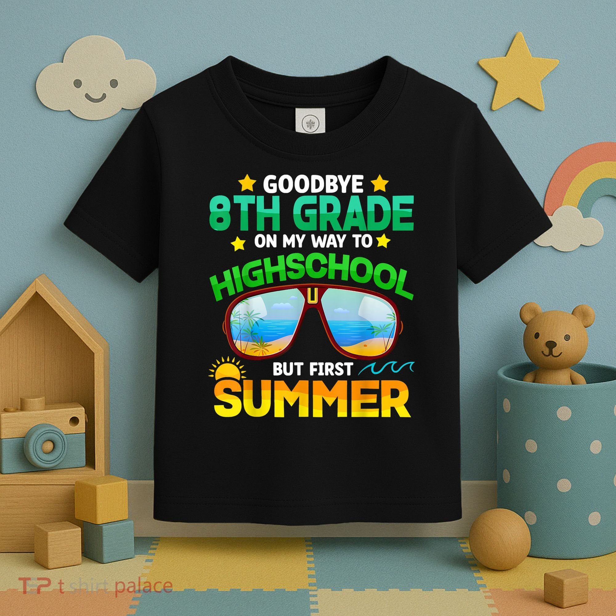 Goodbye 8th Grade Graduation To Highschool Hello Summer Him Toddler T-Shirt