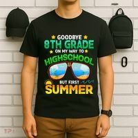 Goodbye 8th Grade Graduation To Highschool Hello Summer Him T-Shirt thumb 6