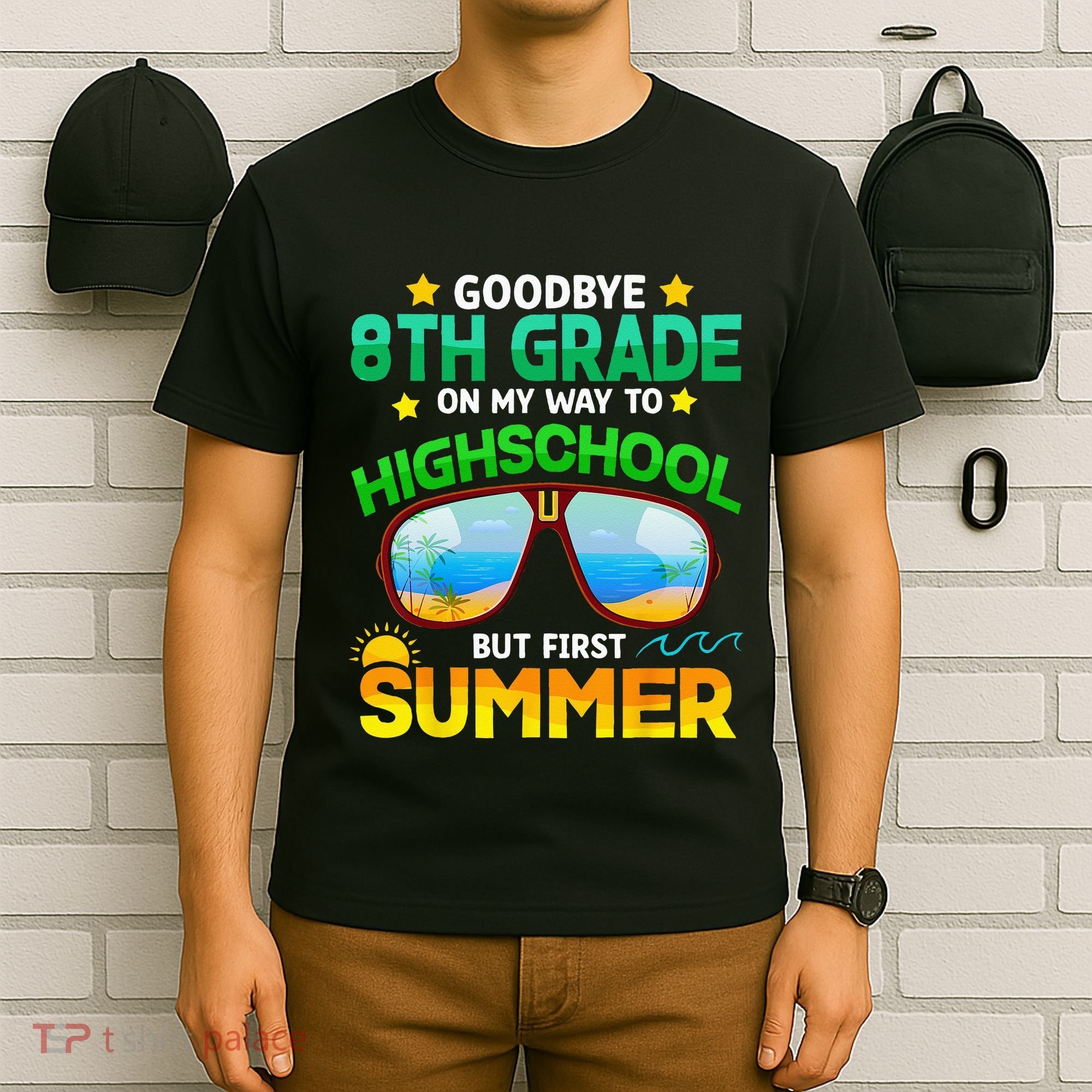 Goodbye 8th Grade Graduation To Highschool Hello Summer Him T-Shirt