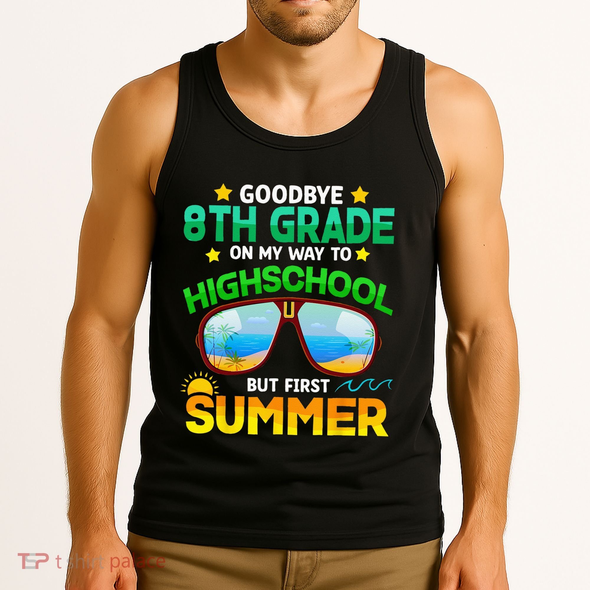 Goodbye 8th Grade Graduation To Highschool Hello Summer Him Tank Top