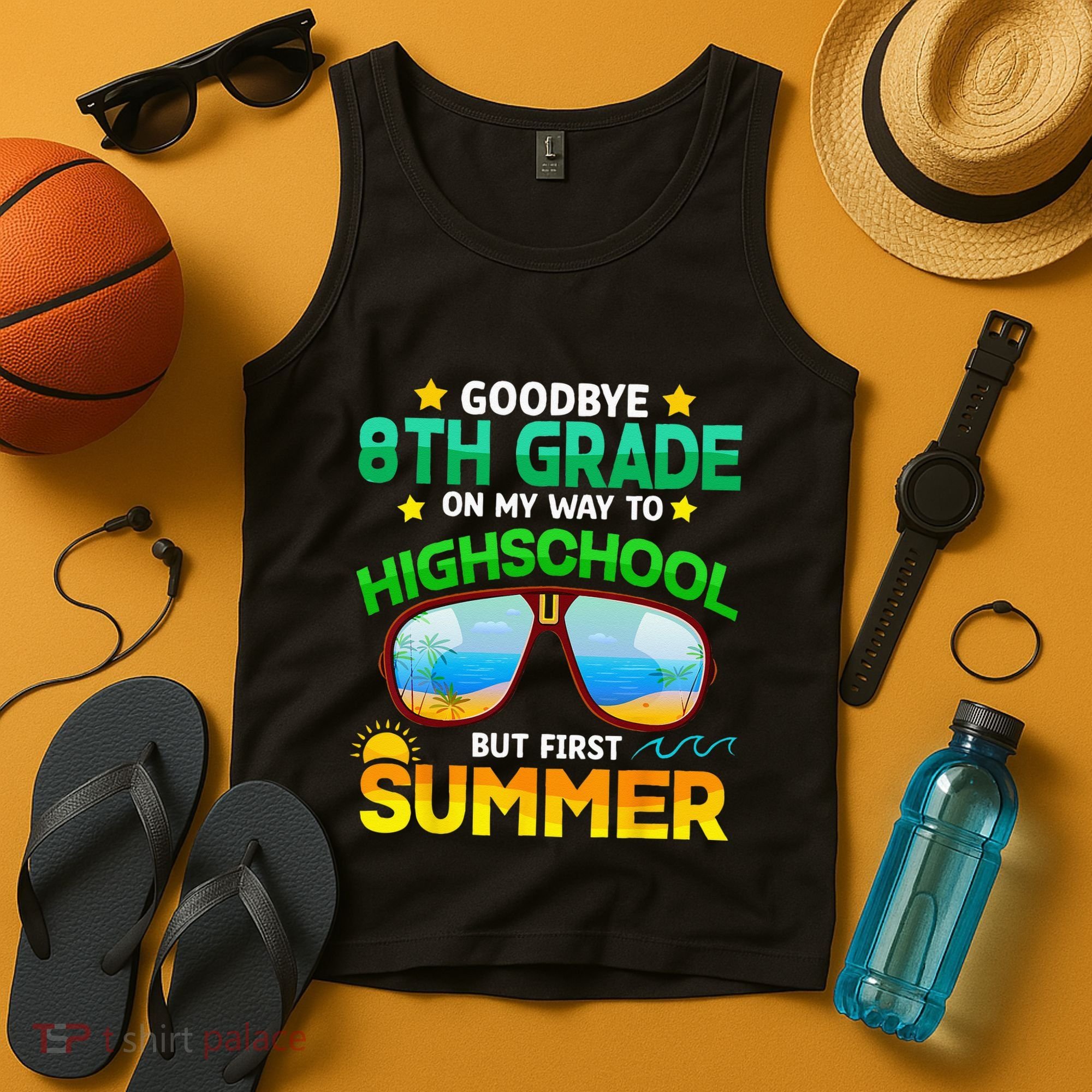 Goodbye 8th Grade Graduation To Highschool Hello Summer Him Tank Top