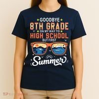 Goodbye 8th Grade Graduation To 9th Grade Hello Summer T-Shirt thumb 4