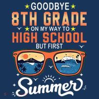 Goodbye 8th Grade Graduation To 9th Grade Hello Summer Hat thumb 2
