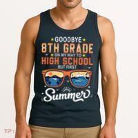 Goodbye 8th Grade Graduation To 9th Grade Hello Summer Tank Top thumb 3