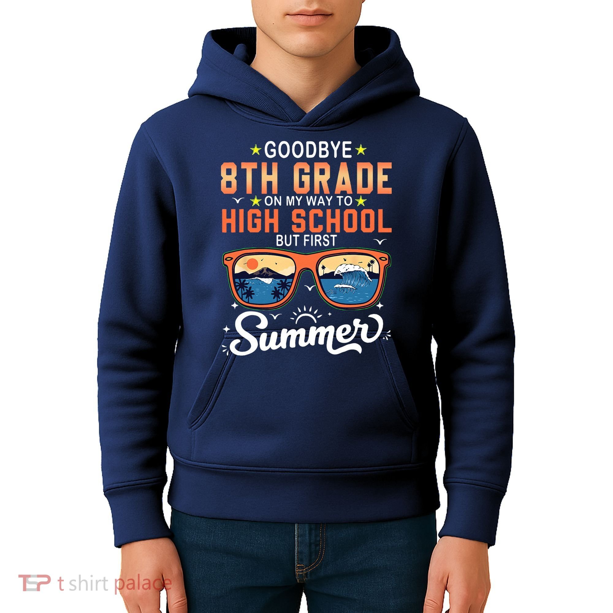 Goodbye 8th Grade Graduation To 9th Grade Hello Summer Kids Hoodie