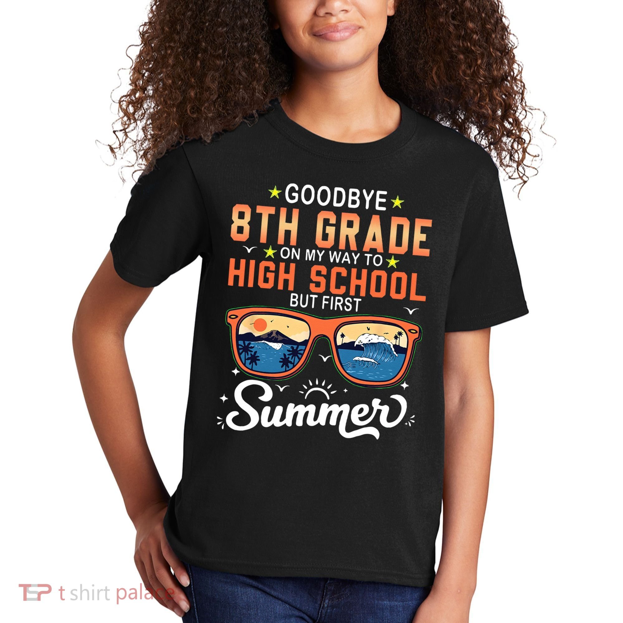 Goodbye 8th Grade Graduation To 9th Grade Hello Summer Kids T-Shirt