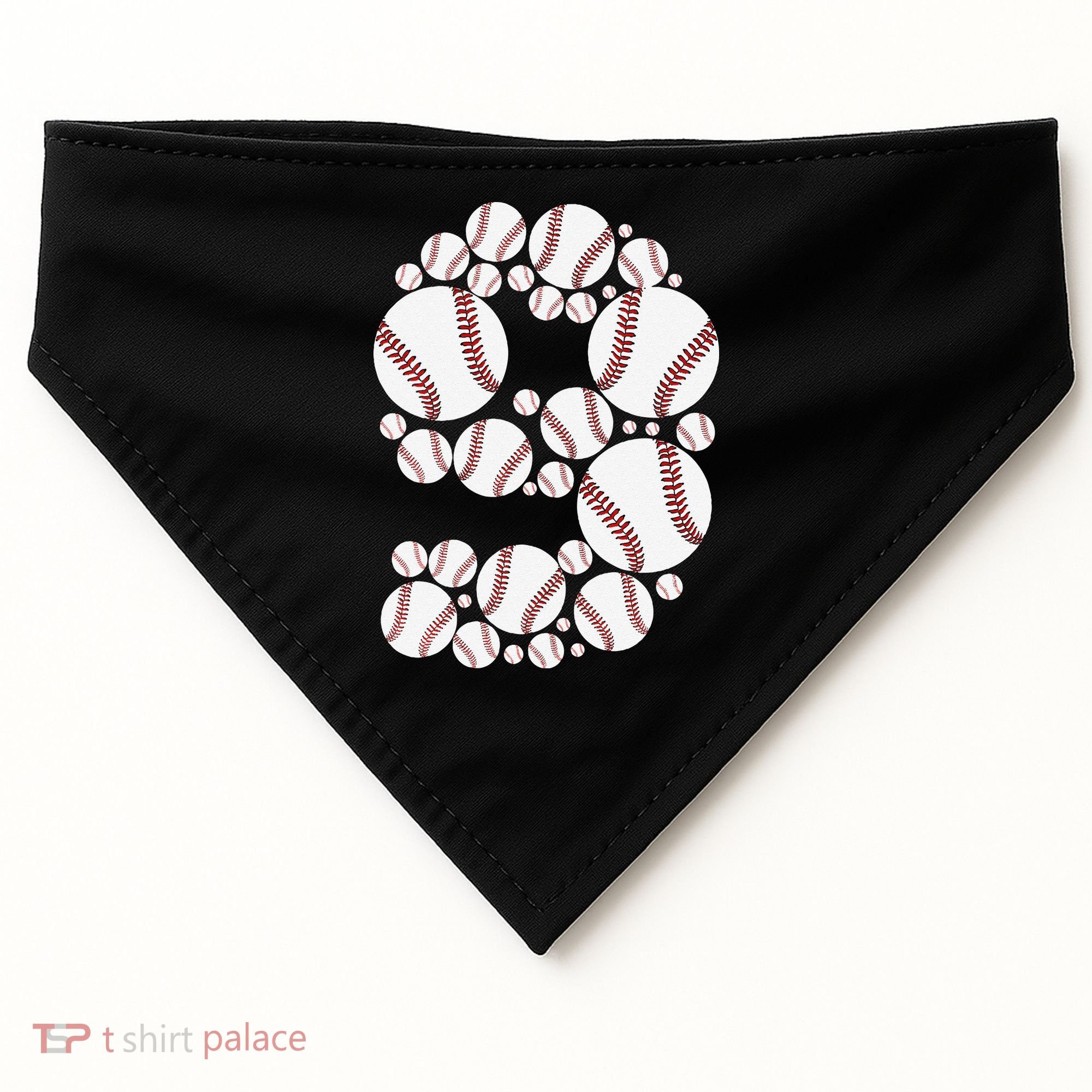Graphic 9Th Birthday Baseball 9 Years USA-Made Doggie Bandana