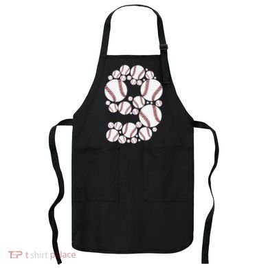 Graphic 9Th Birthday Baseball 9 Years Apron