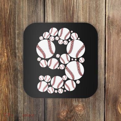 Graphic 9Th Birthday Baseball 9 Years Coaster