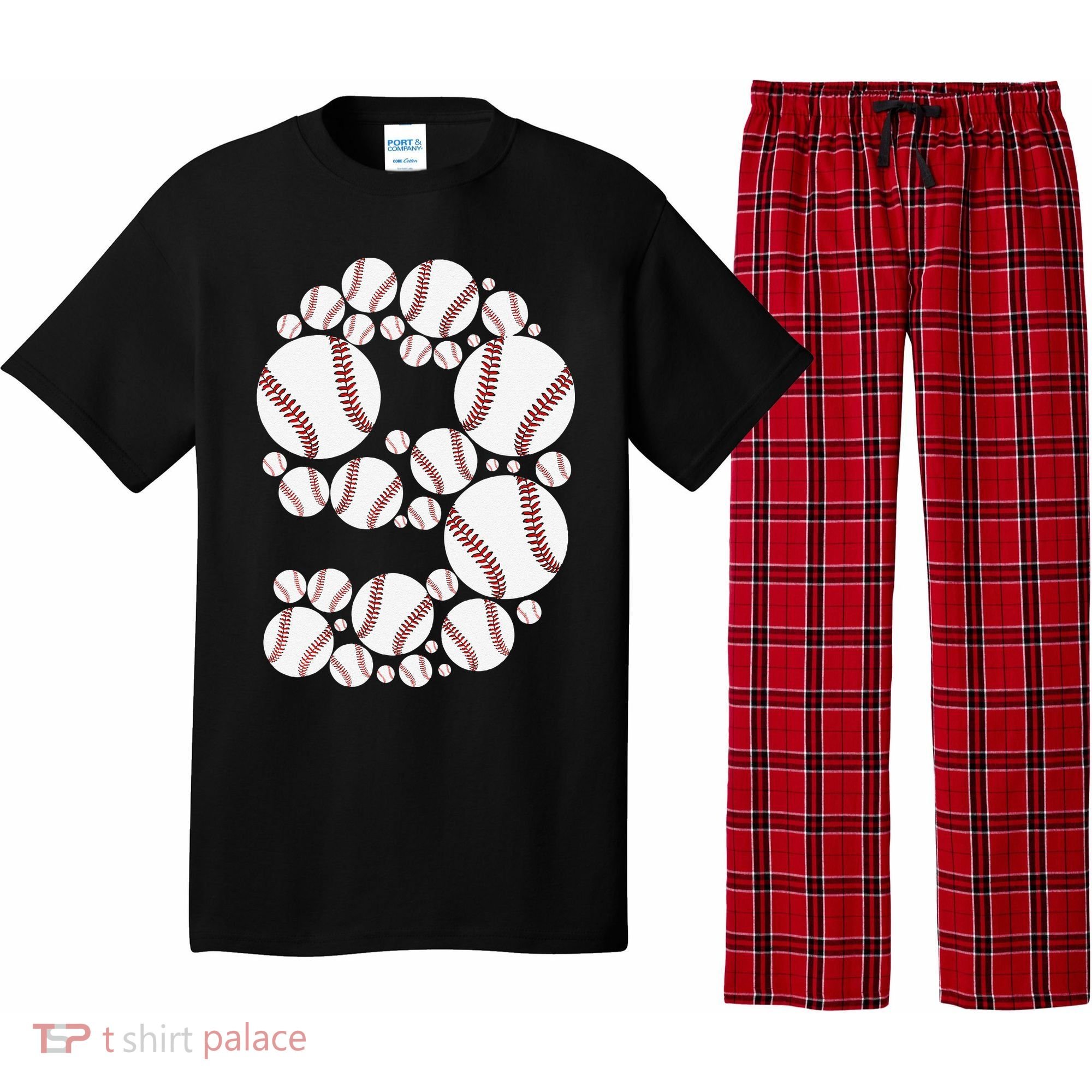 Graphic 9Th Birthday Baseball 9 Years Pajama Set