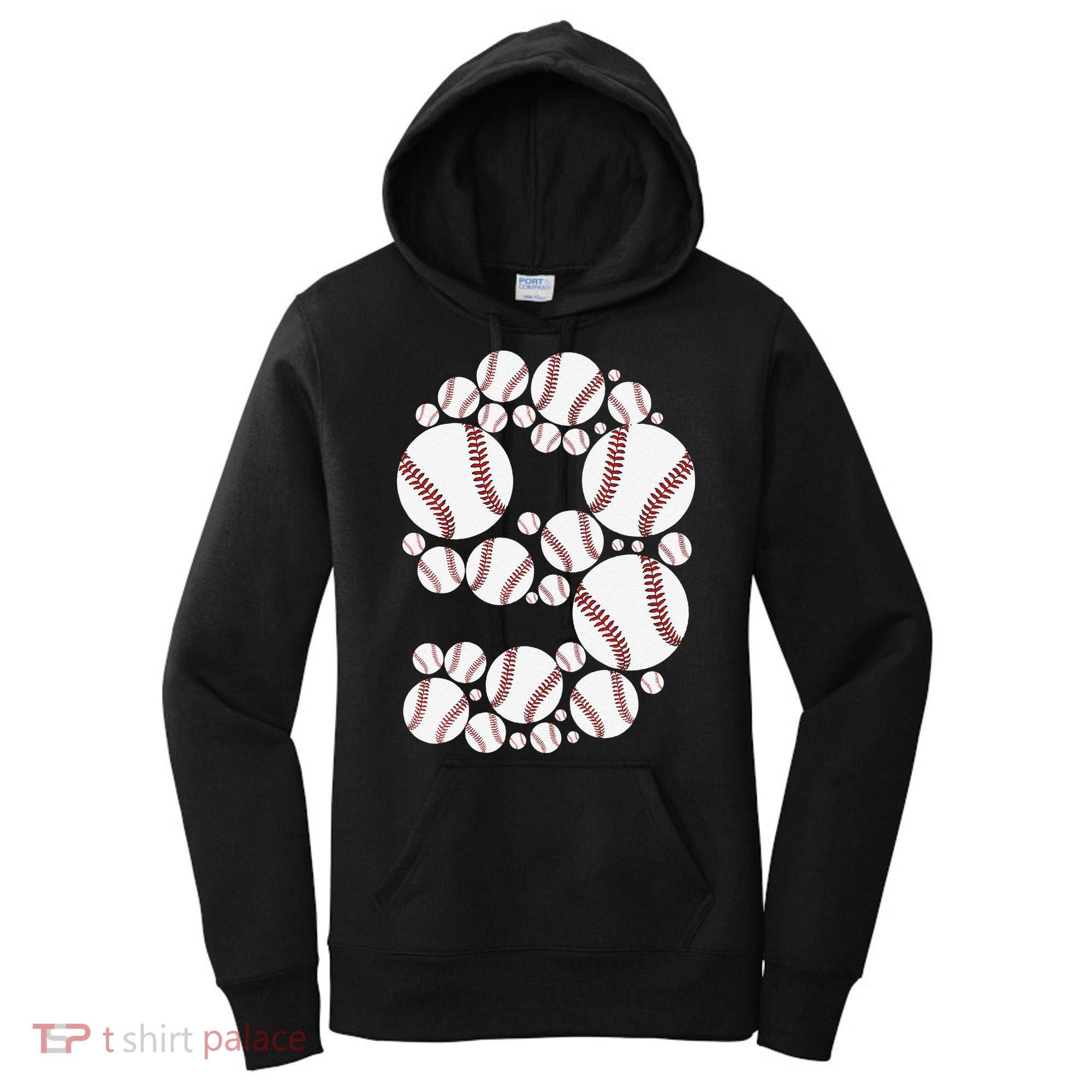 Graphic 9Th Birthday Baseball 9 Years Women's Hoodie