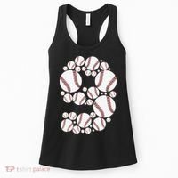 Graphic 9Th Birthday Baseball 9 Years Women's Tank Top thumb 0