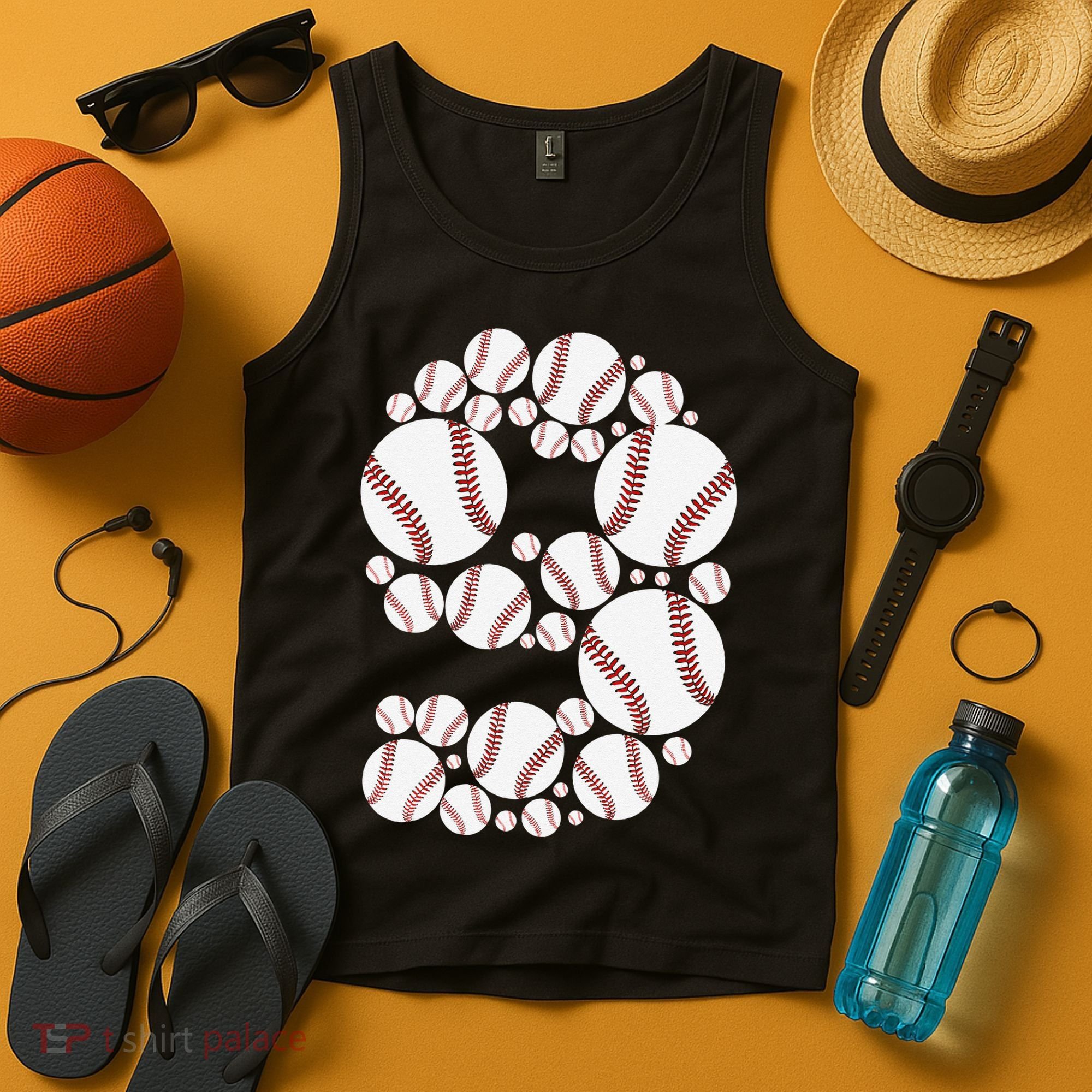 Graphic 9Th Birthday Baseball 9 Years Tank Top