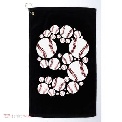 Graphic 9Th Birthday Baseball 9 Years Golf Towel