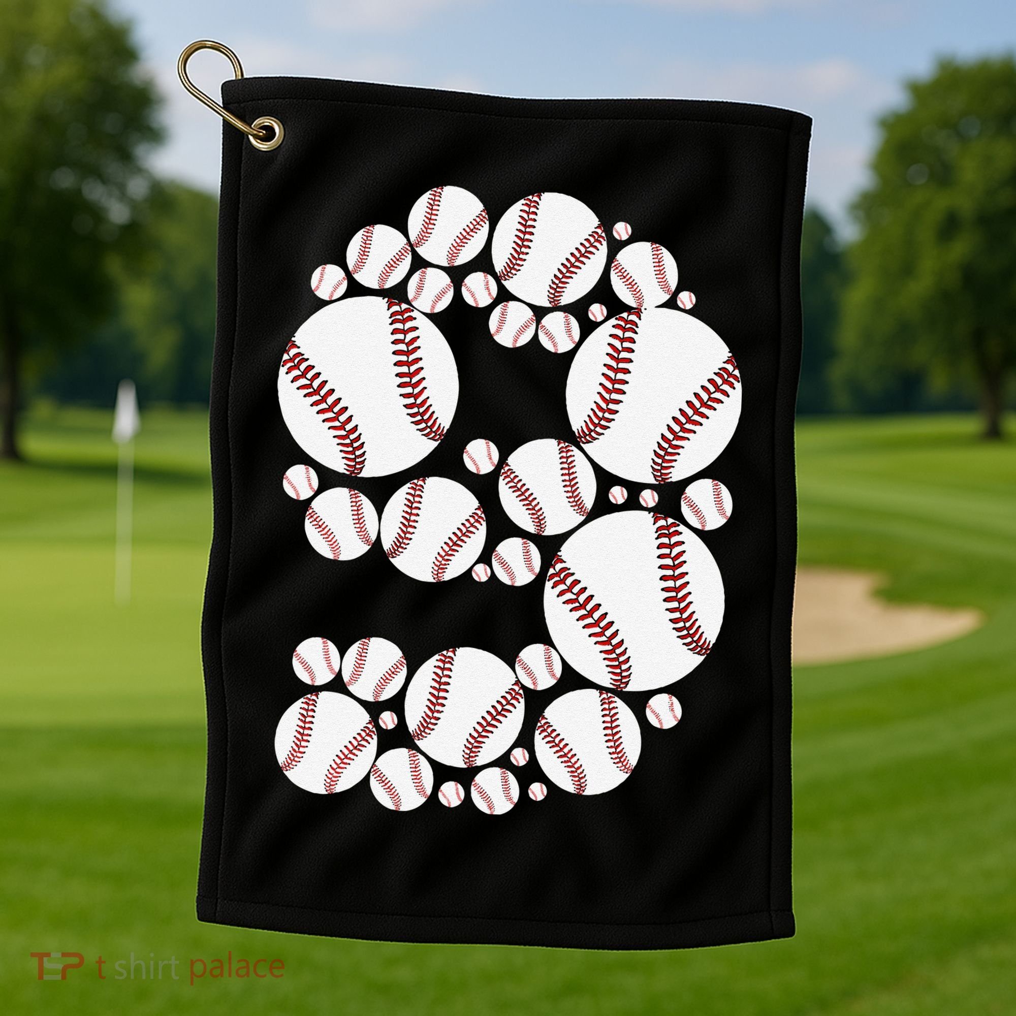 Graphic 9Th Birthday Baseball 9 Years Golf Towel