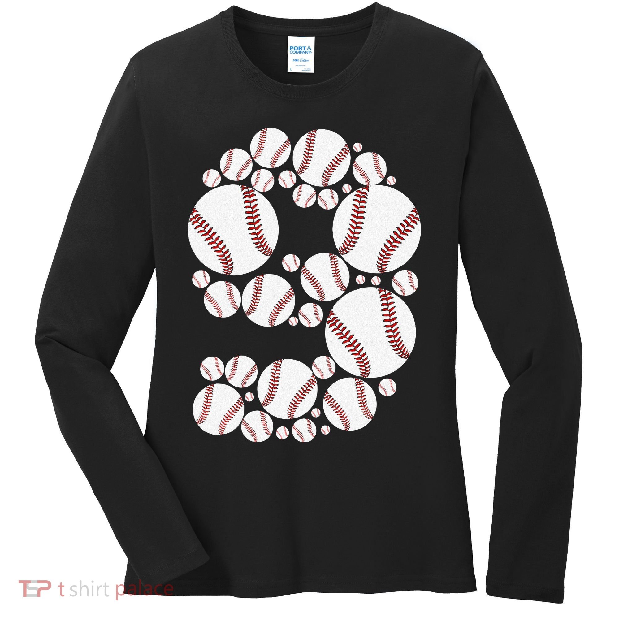Graphic 9Th Birthday Baseball 9 Years Women's Long Sleeve Shirt