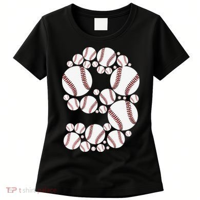 Graphic 9Th Birthday Baseball 9 Years Women's T-Shirt