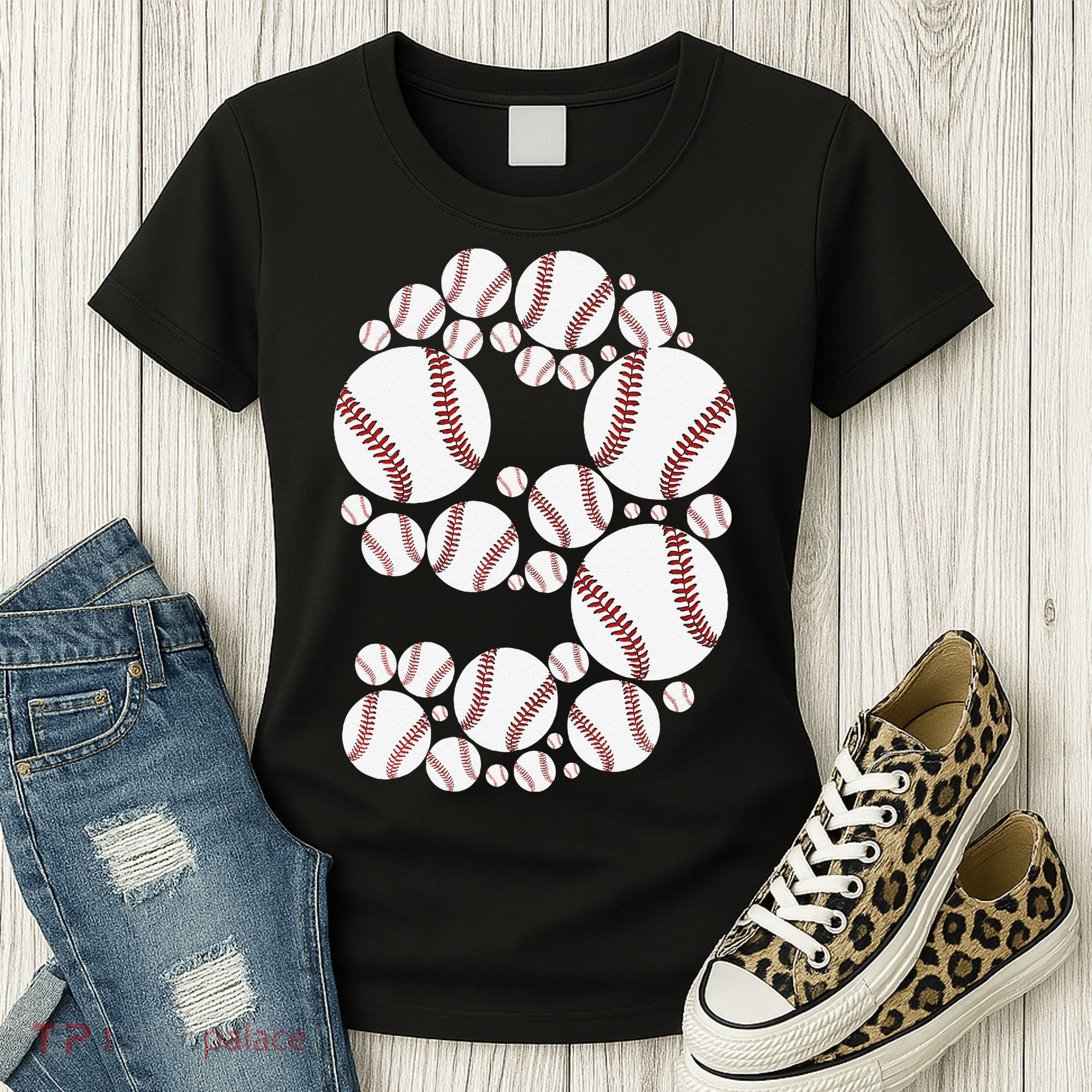 Graphic 9Th Birthday Baseball 9 Years Women's T-Shirt