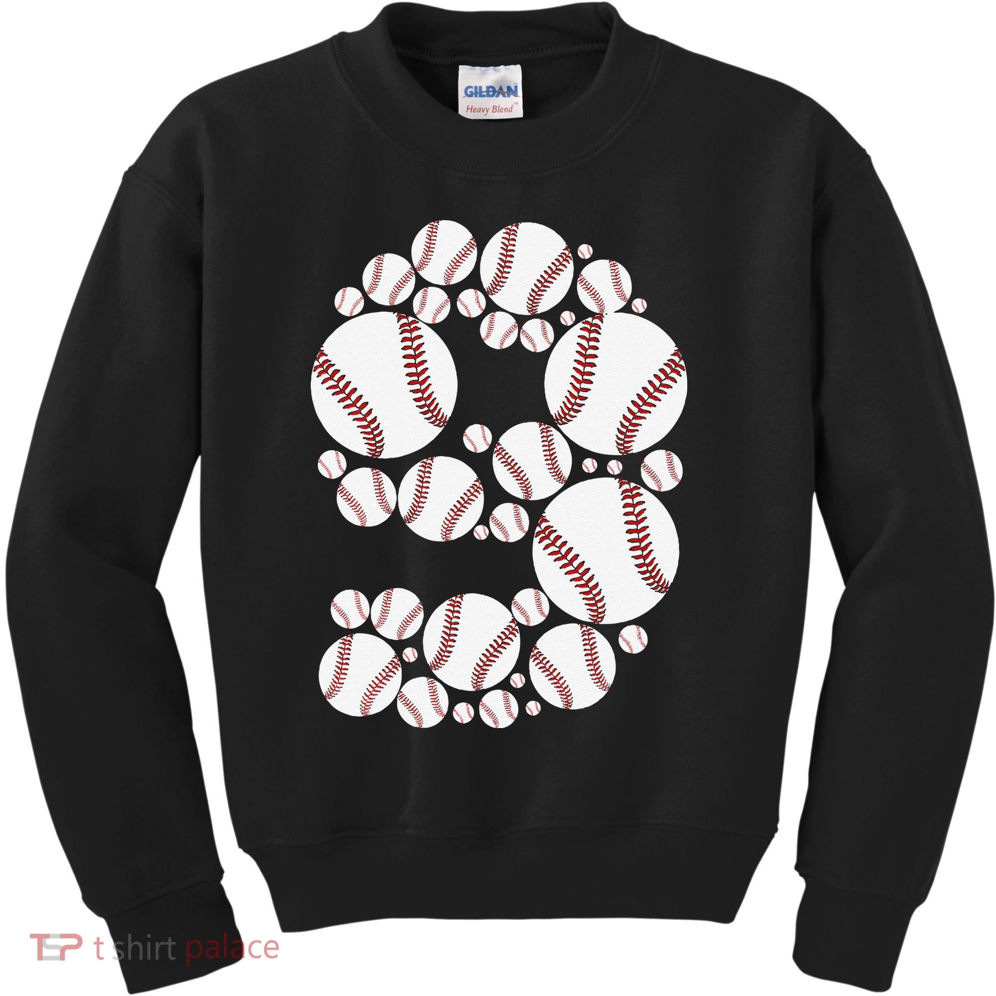 Graphic 9Th Birthday Baseball 9 Years Kids Sweatshirt