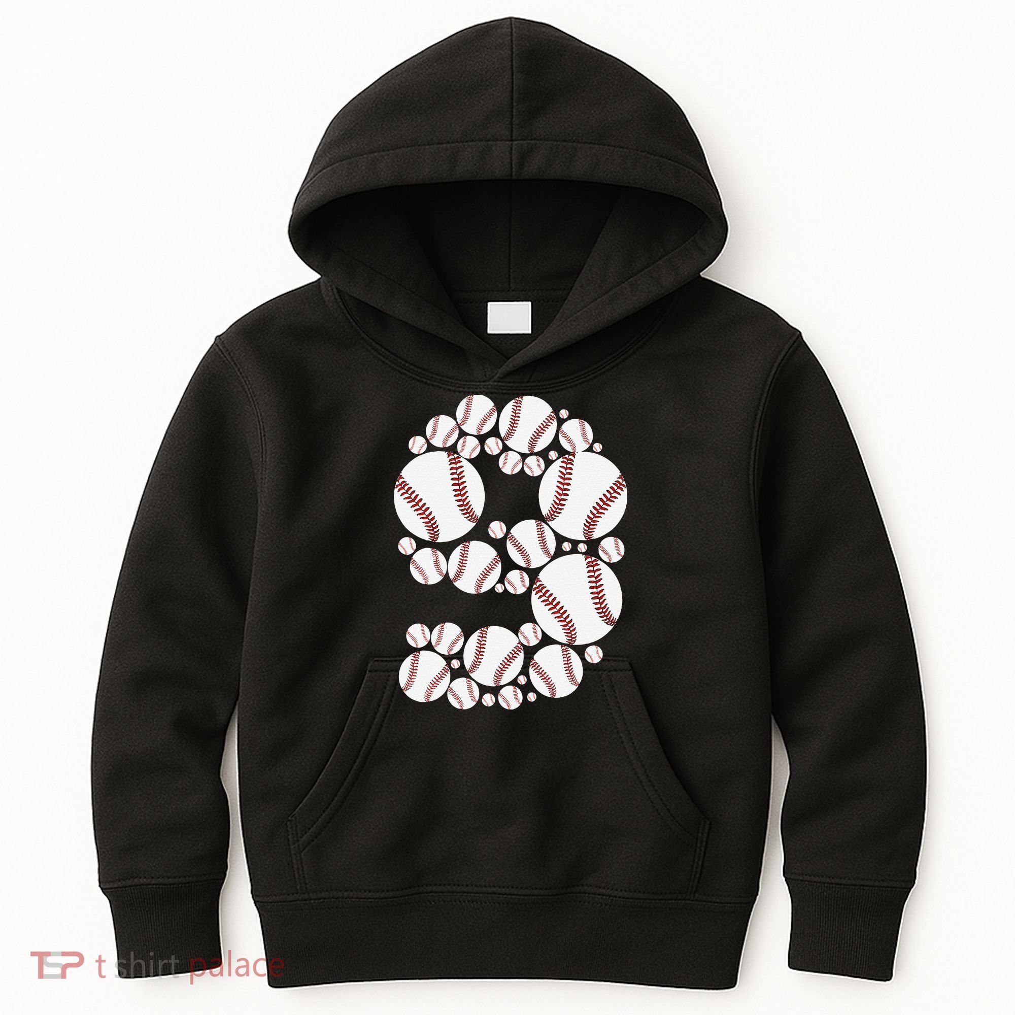 Graphic 9Th Birthday Baseball 9 Years Kids Hoodie