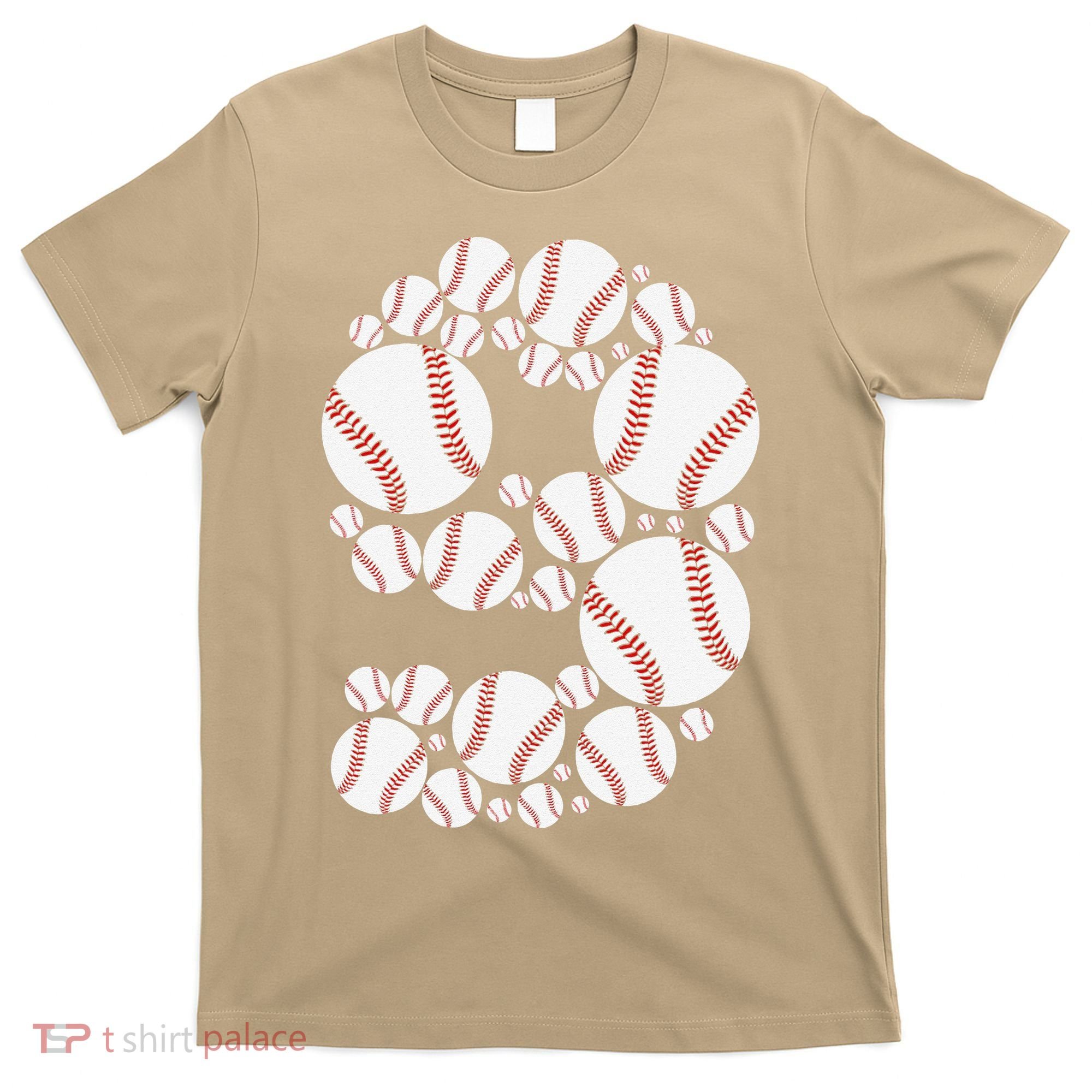 Graphic 9Th Birthday Baseball 9 Years T-Shirt