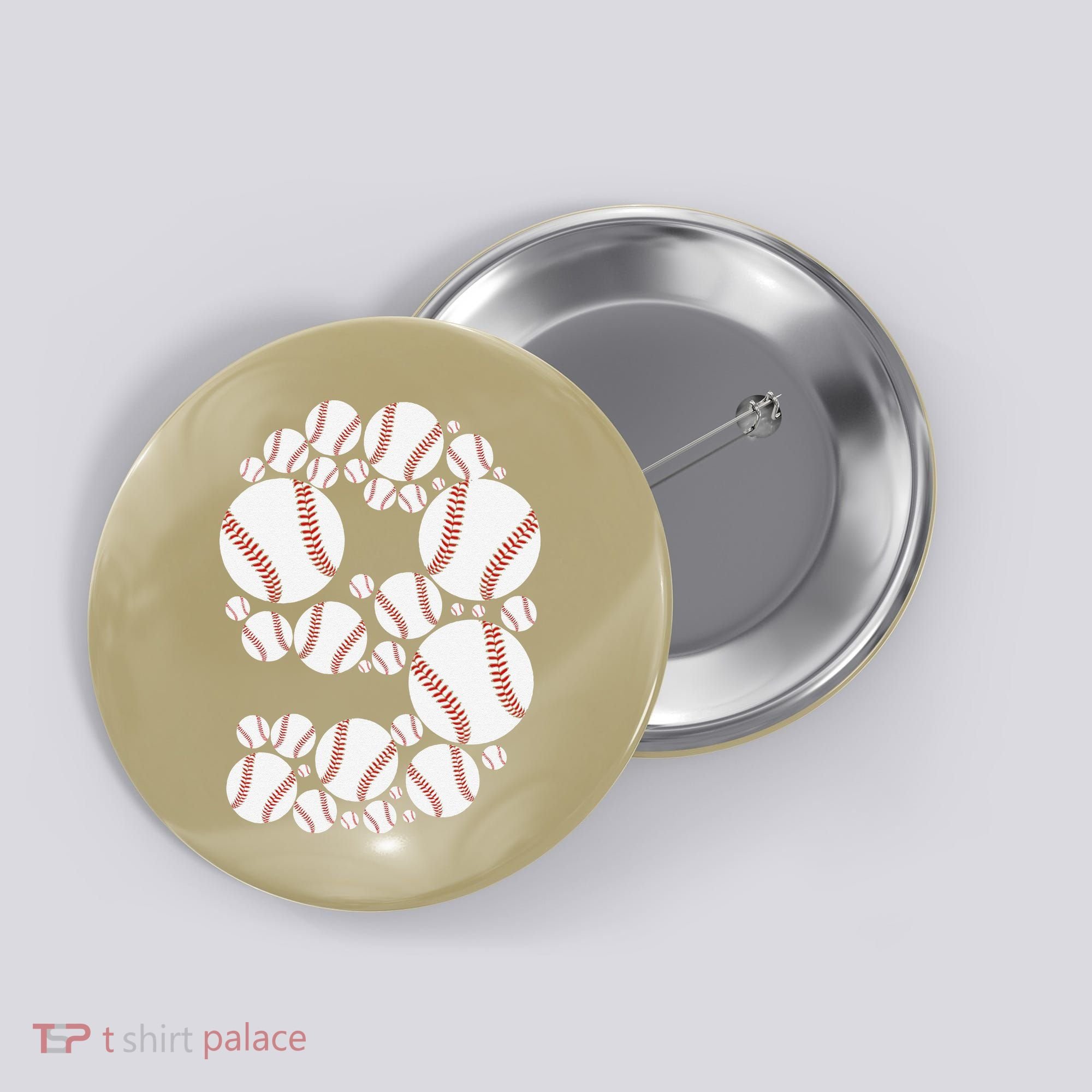 Graphic 9Th Birthday Baseball 9 Years Button
