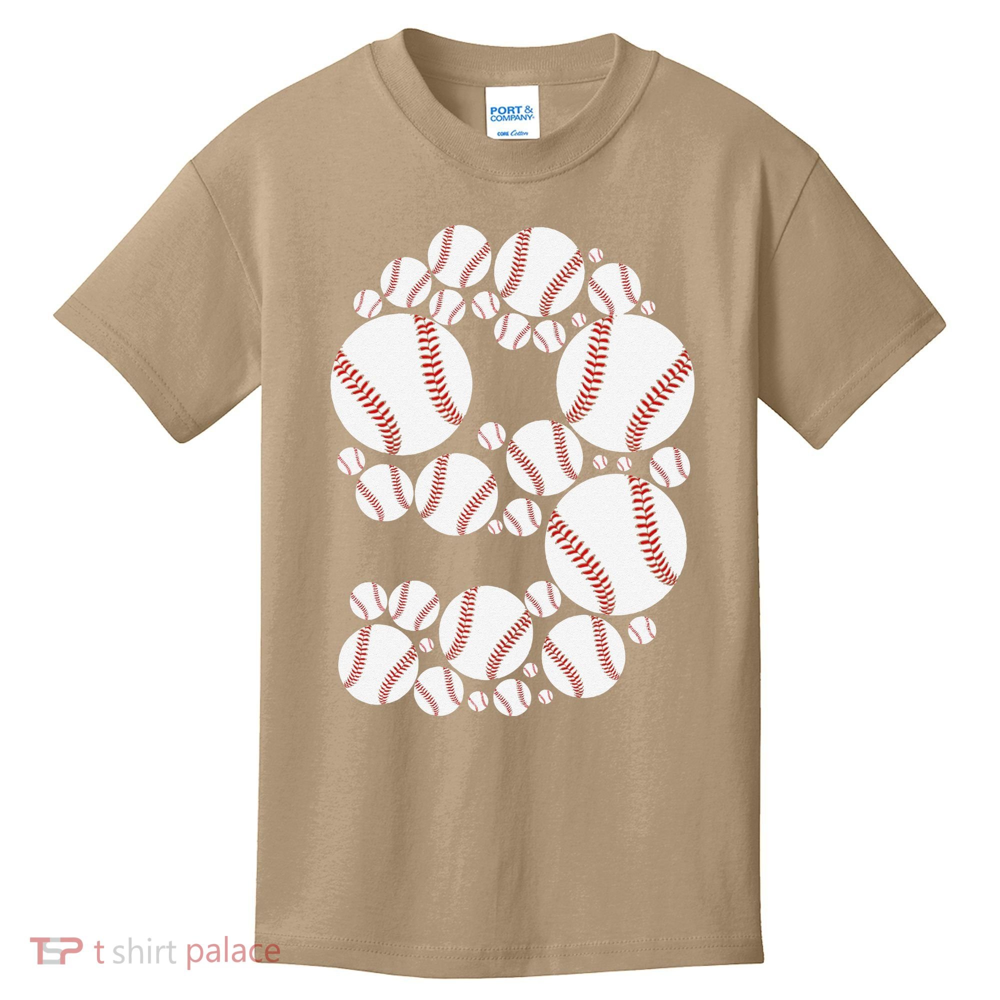 Graphic 9Th Birthday Baseball 9 Years Kids T-Shirt