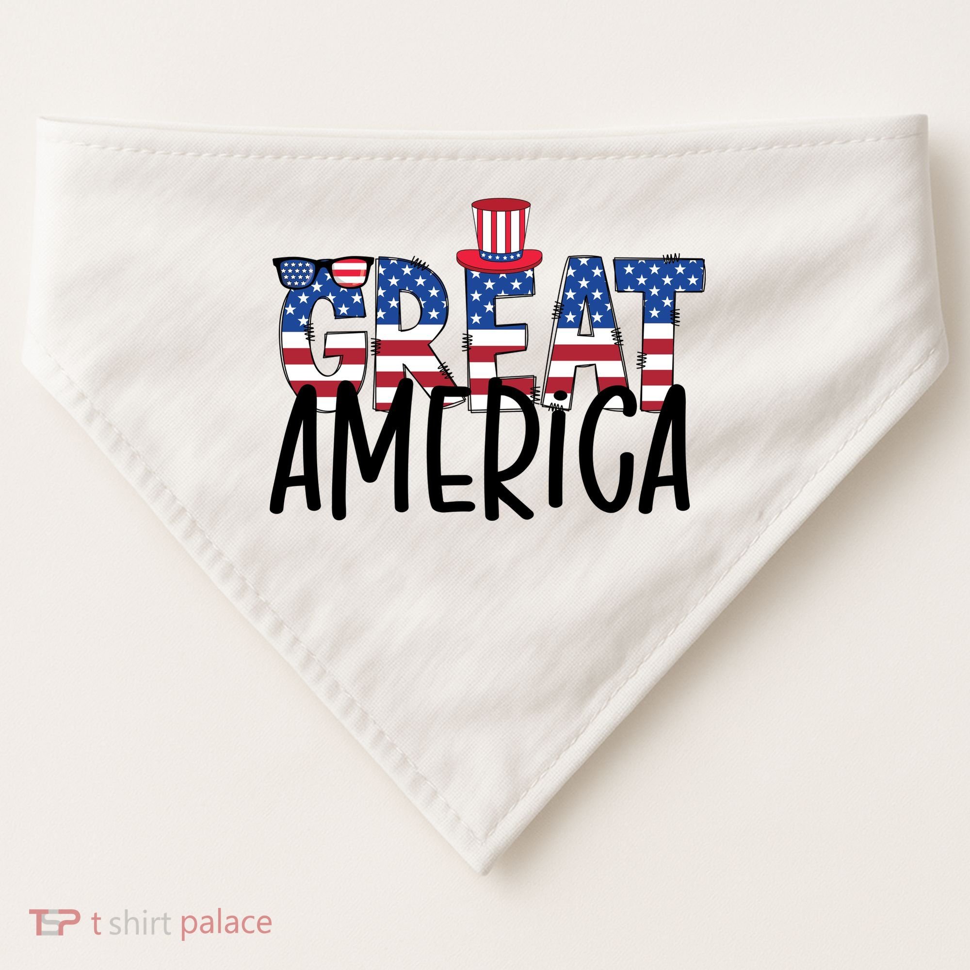 Great America 4th Of July Festive Usa USA-Made Doggie Bandana