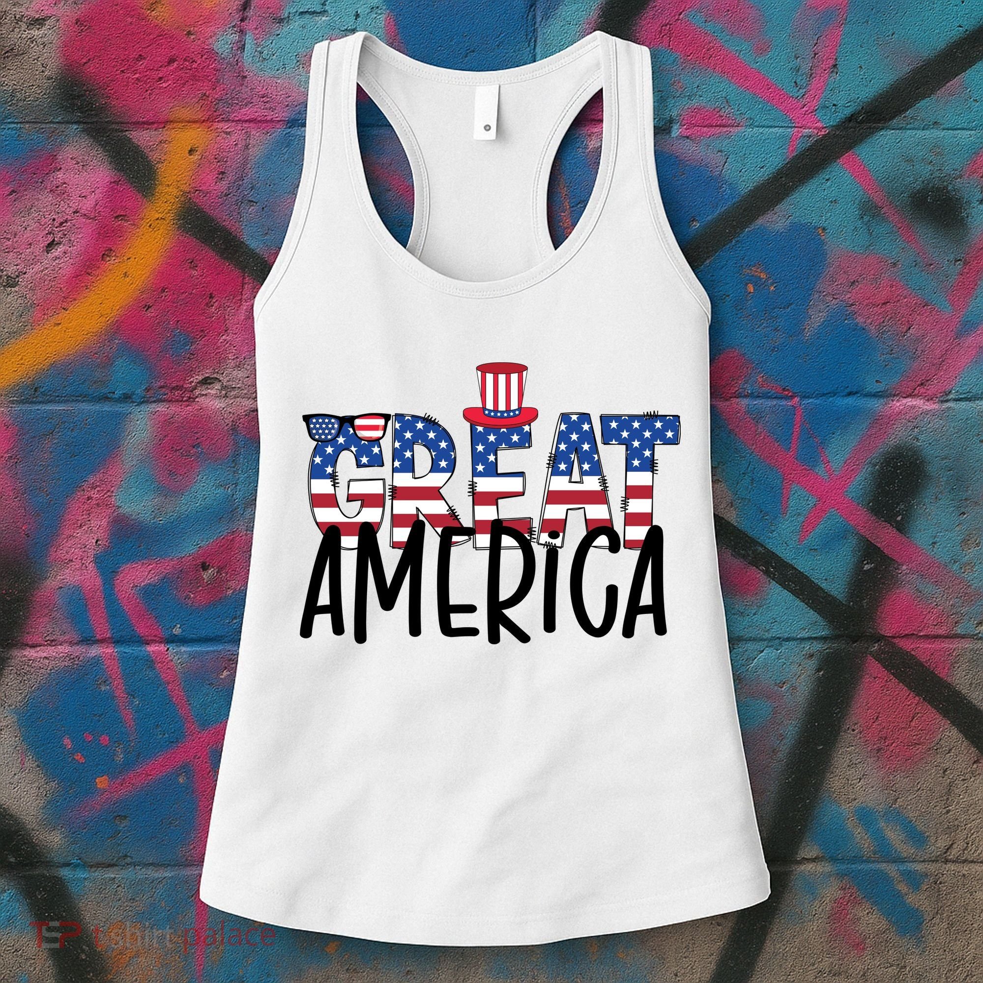 Great America 4th Of July Festive Usa Women's Tank Top
