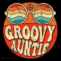 Groovy Auntie 70s Aesthetic Nostalgia 1970s Retro Aunt Stripe Pom Pom Beanie thumb 2