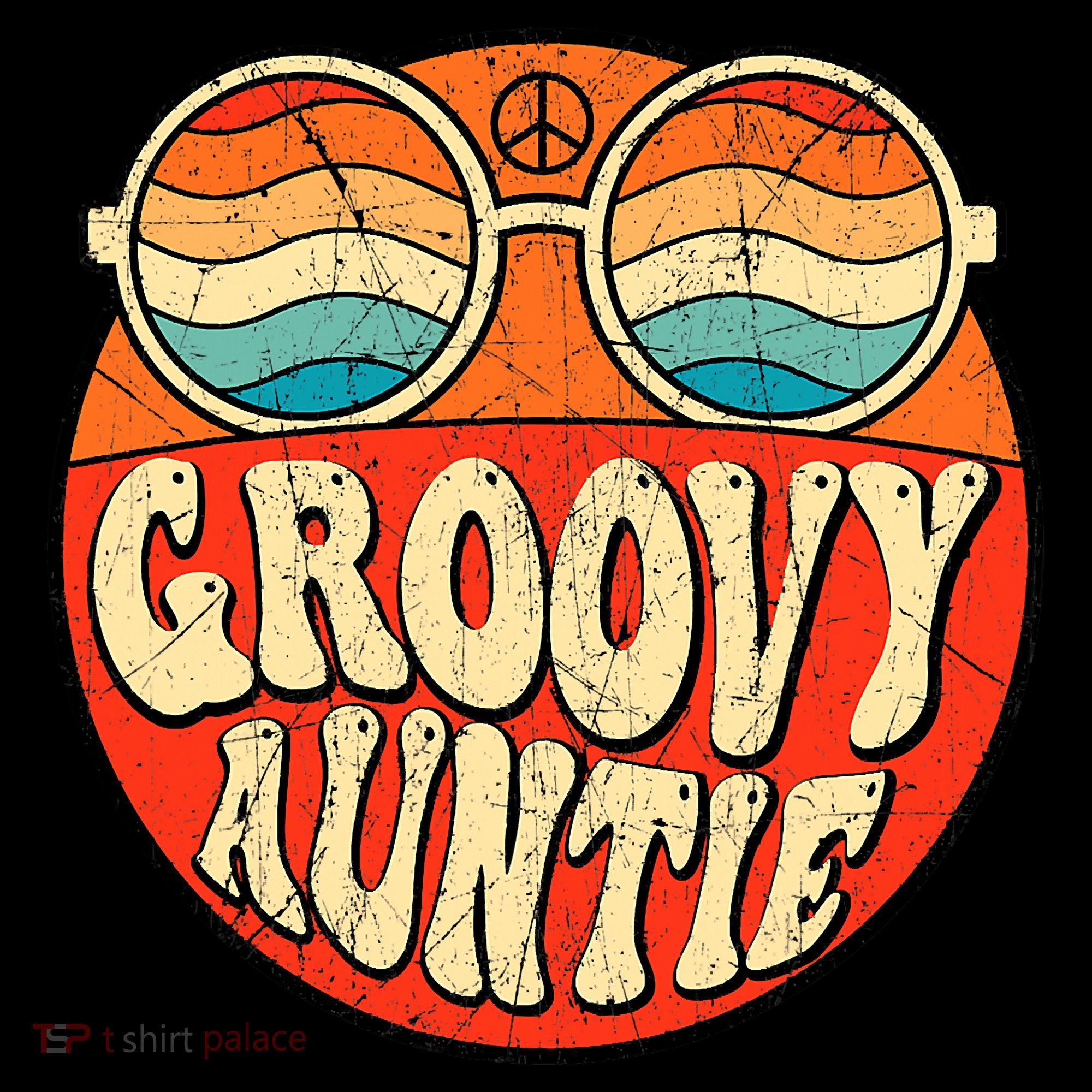Groovy Auntie 70s Aesthetic Nostalgia 1970s Retro Aunt Stripe Pom Pom Beanie