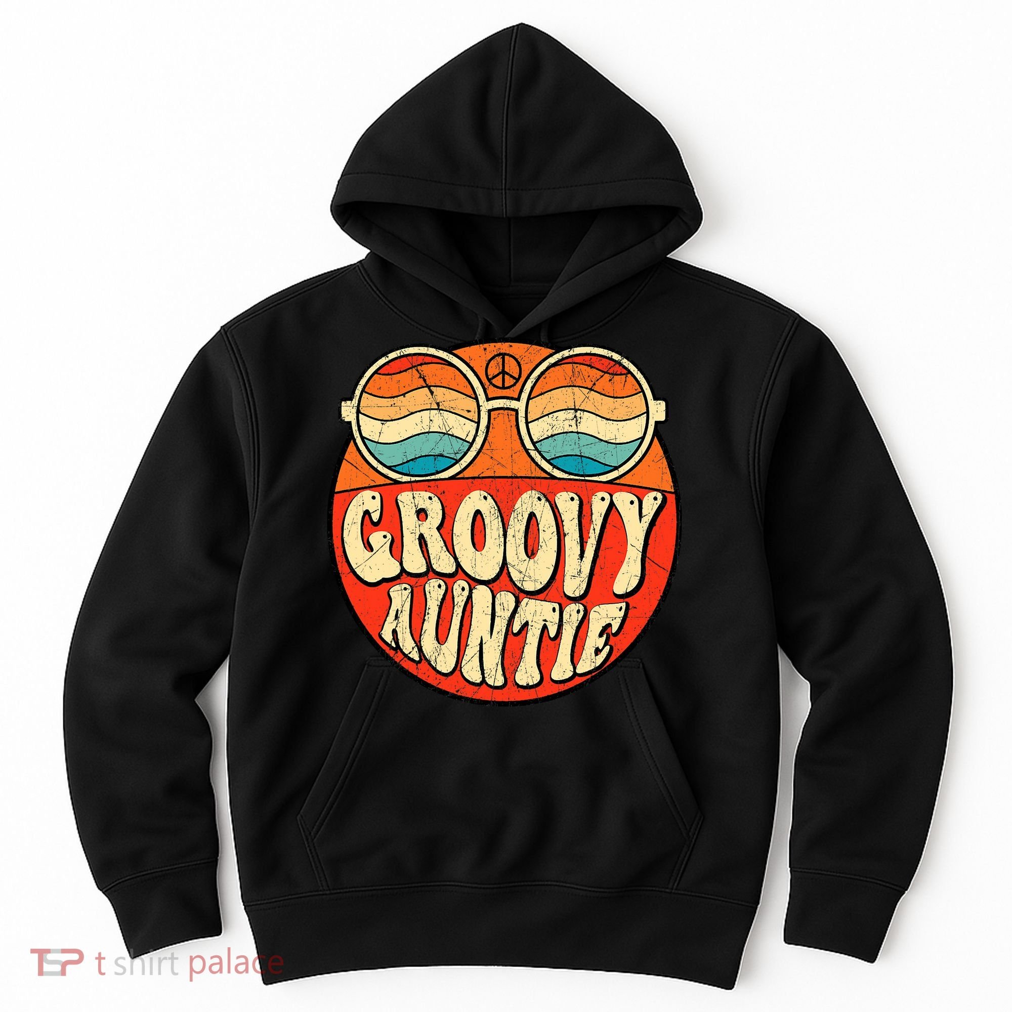 Groovy Auntie 70s Aesthetic Nostalgia 1970s Retro Aunt Hoodie