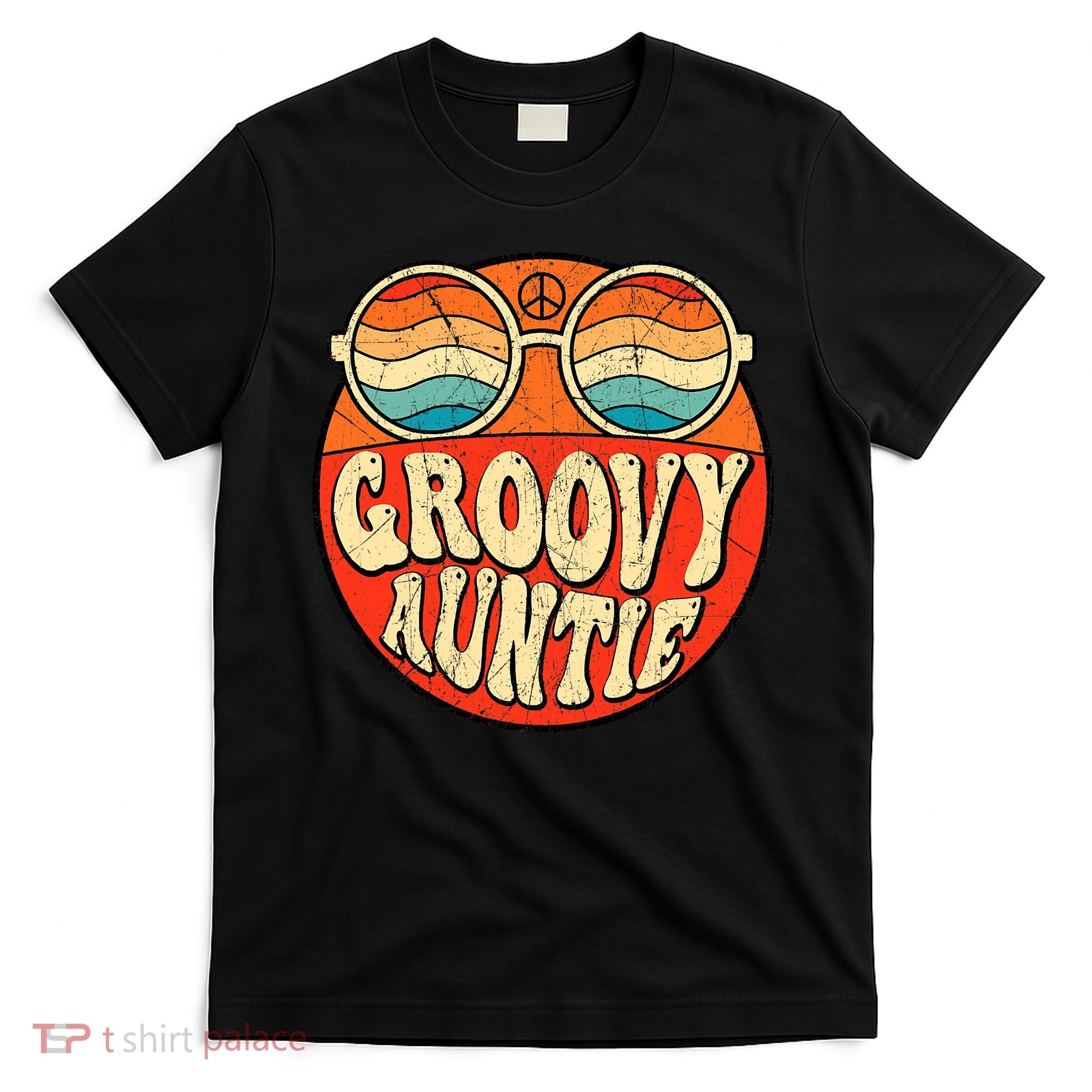 Groovy Auntie 70s Aesthetic Nostalgia 1970s Retro Aunt T-Shirt