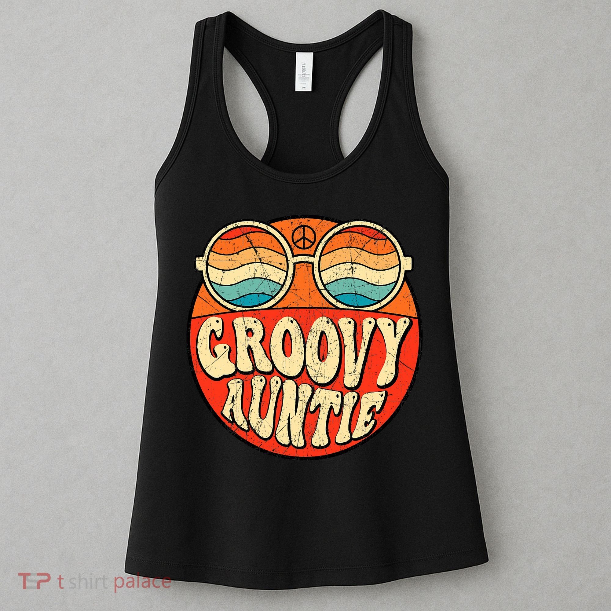 Groovy Auntie 70s Aesthetic Nostalgia 1970s Retro Aunt Women's Tank Top