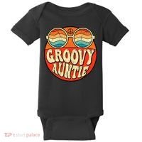 Groovy Auntie 70s Aesthetic Nostalgia 1970s Retro Aunt Baby Bodysuit thumb 0