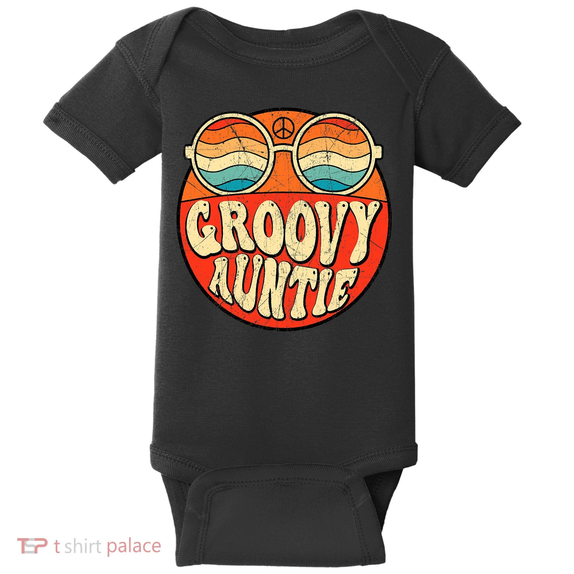Groovy Auntie 70s Aesthetic Nostalgia 1970s Retro Aunt Baby Bodysuit