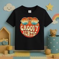 Groovy Auntie 70s Aesthetic Nostalgia 1970s Retro Aunt Toddler T-Shirt thumb 3