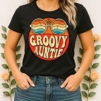Groovy Auntie 70s Aesthetic Nostalgia 1970s Retro Aunt Women's T-Shirt thumb 2