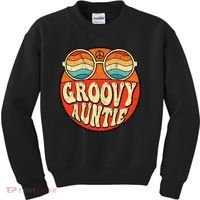 Groovy Auntie 70s Aesthetic Nostalgia 1970s Retro Aunt Kids Sweatshirt thumb 0