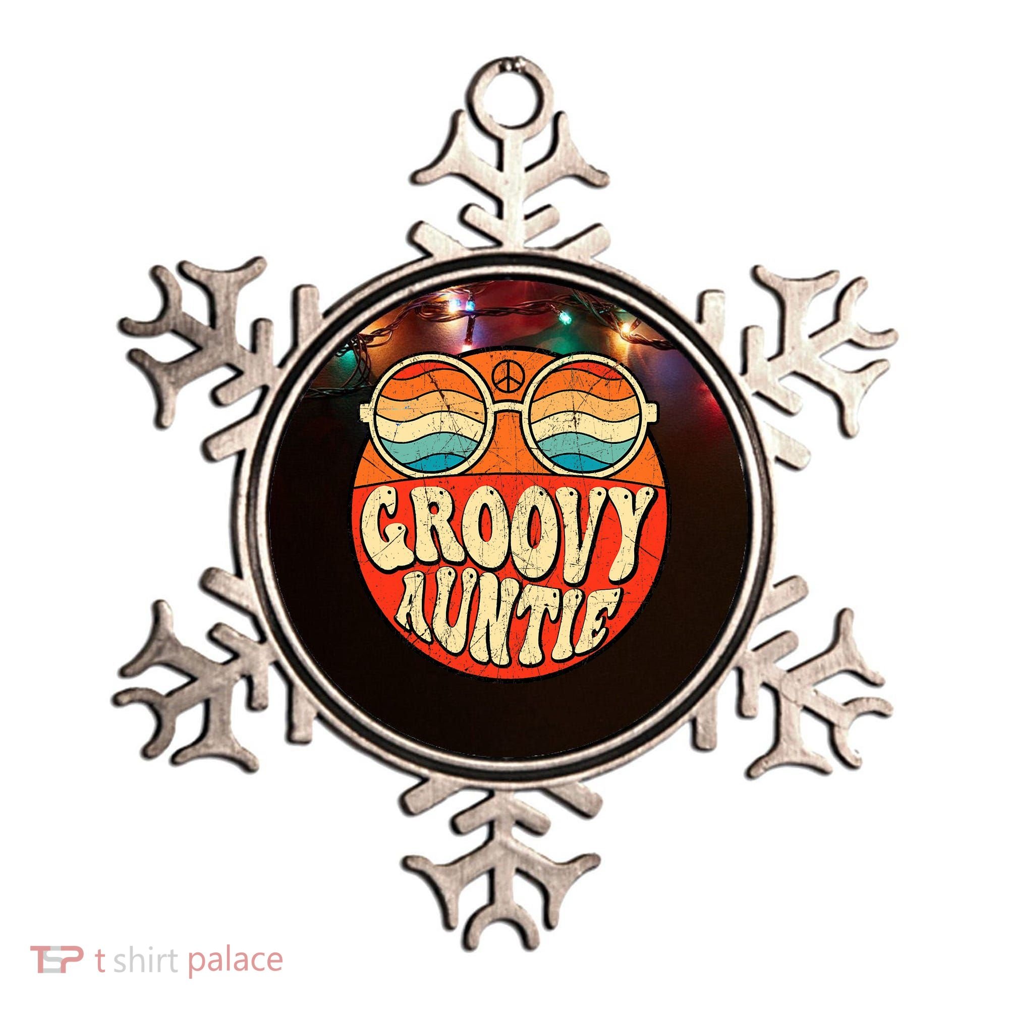 Groovy Auntie 70s Aesthetic Nostalgia 1970s Retro Aunt Ornament