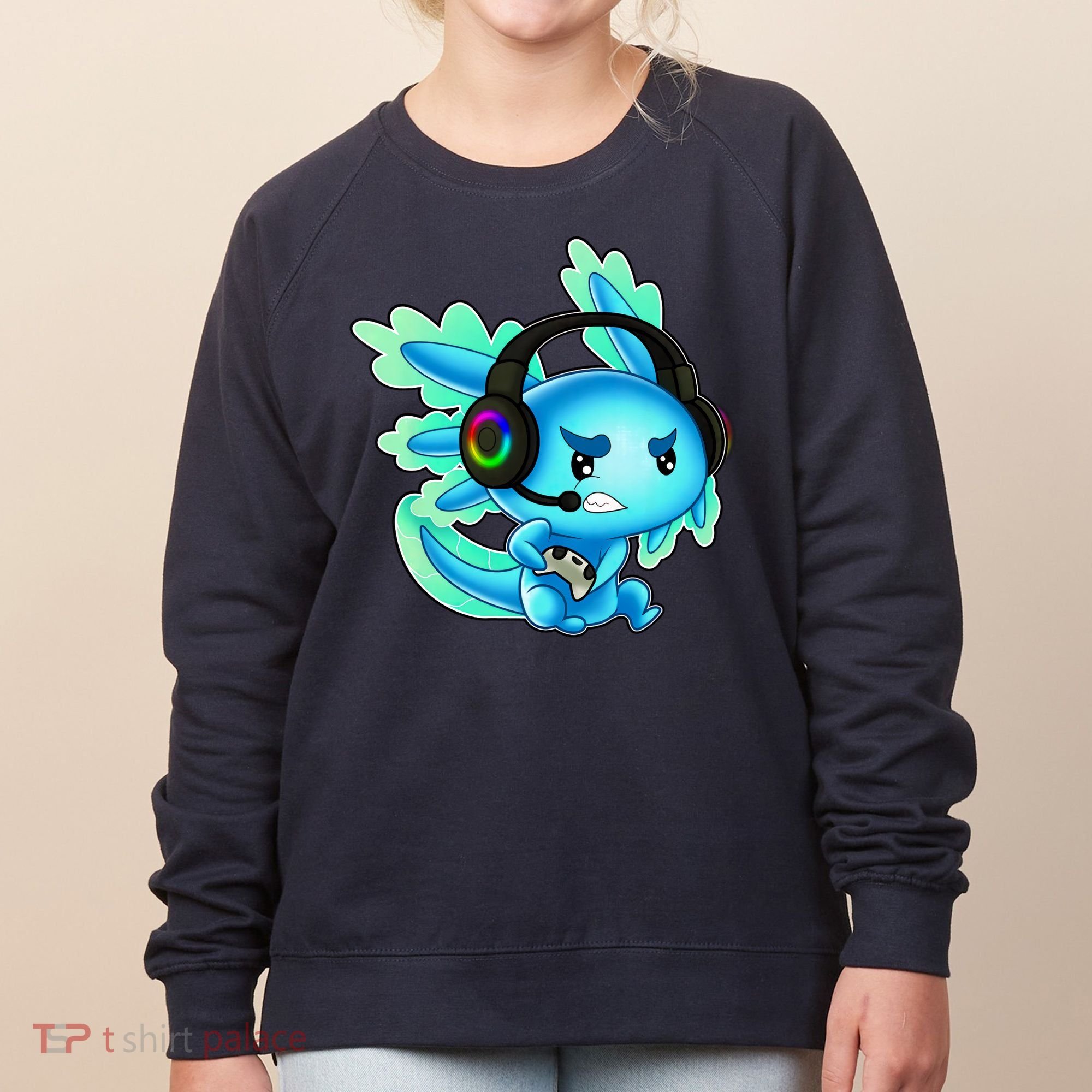 Gaming Axolotl Ambystoma Mexicanum Mexican Walking Fish Women's Sweatshirt