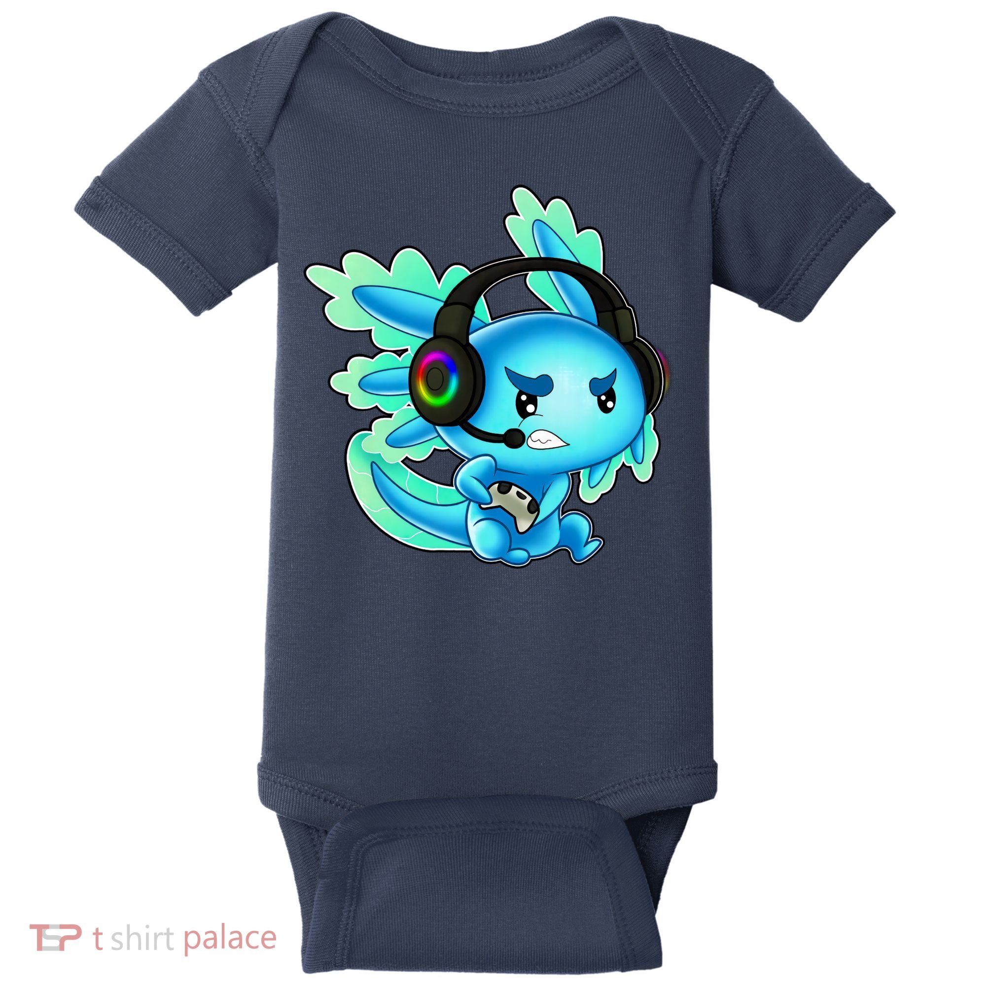 Gaming Axolotl Ambystoma Mexicanum Mexican Walking Fish Baby Bodysuit