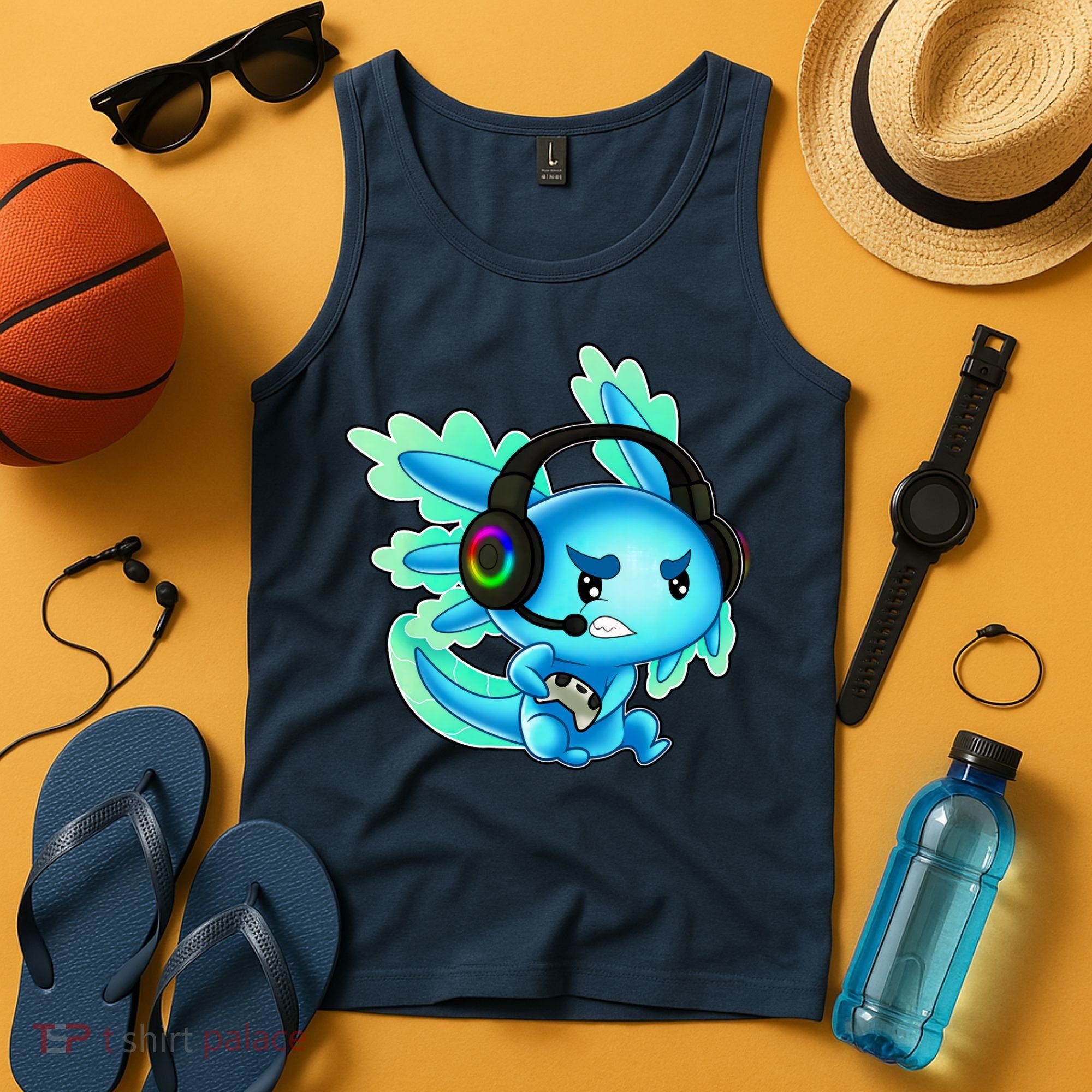 Gaming Axolotl Ambystoma Mexicanum Mexican Walking Fish Tank Top