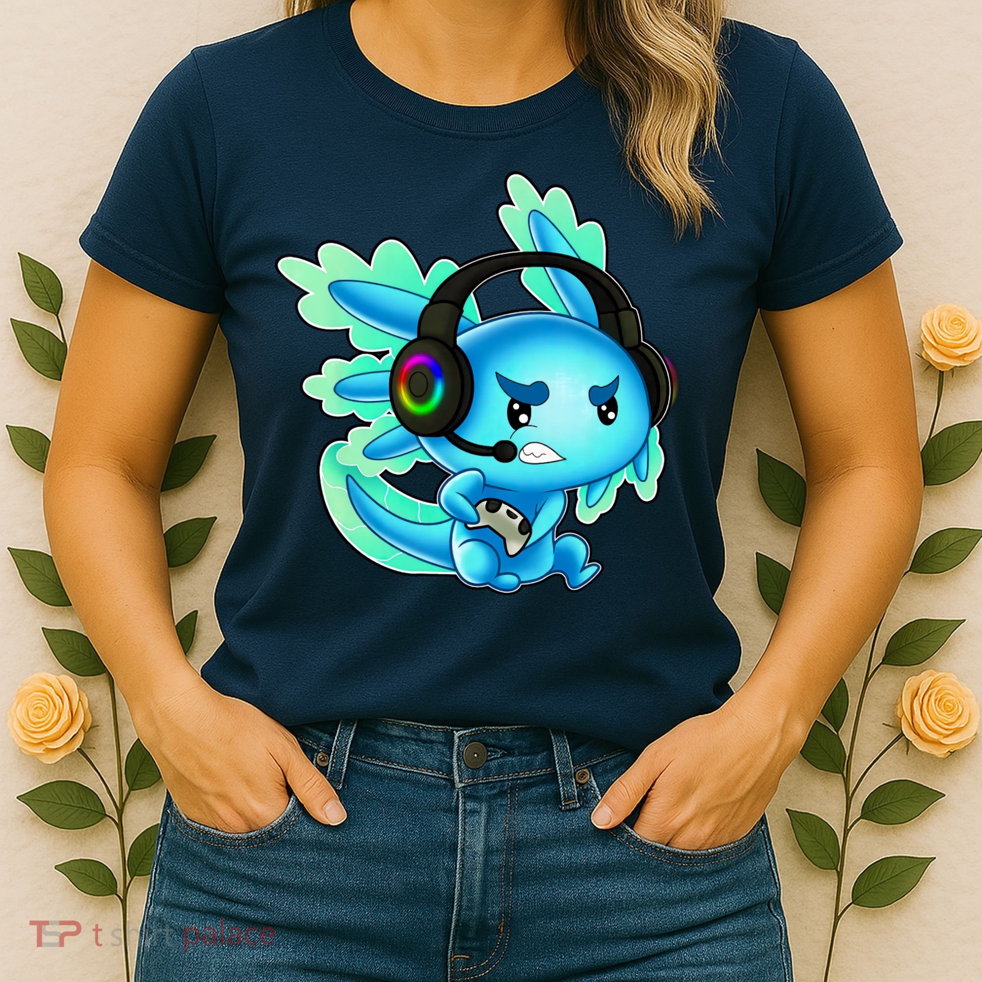 Gaming Axolotl Ambystoma Mexicanum Mexican Walking Fish Women's T-Shirt