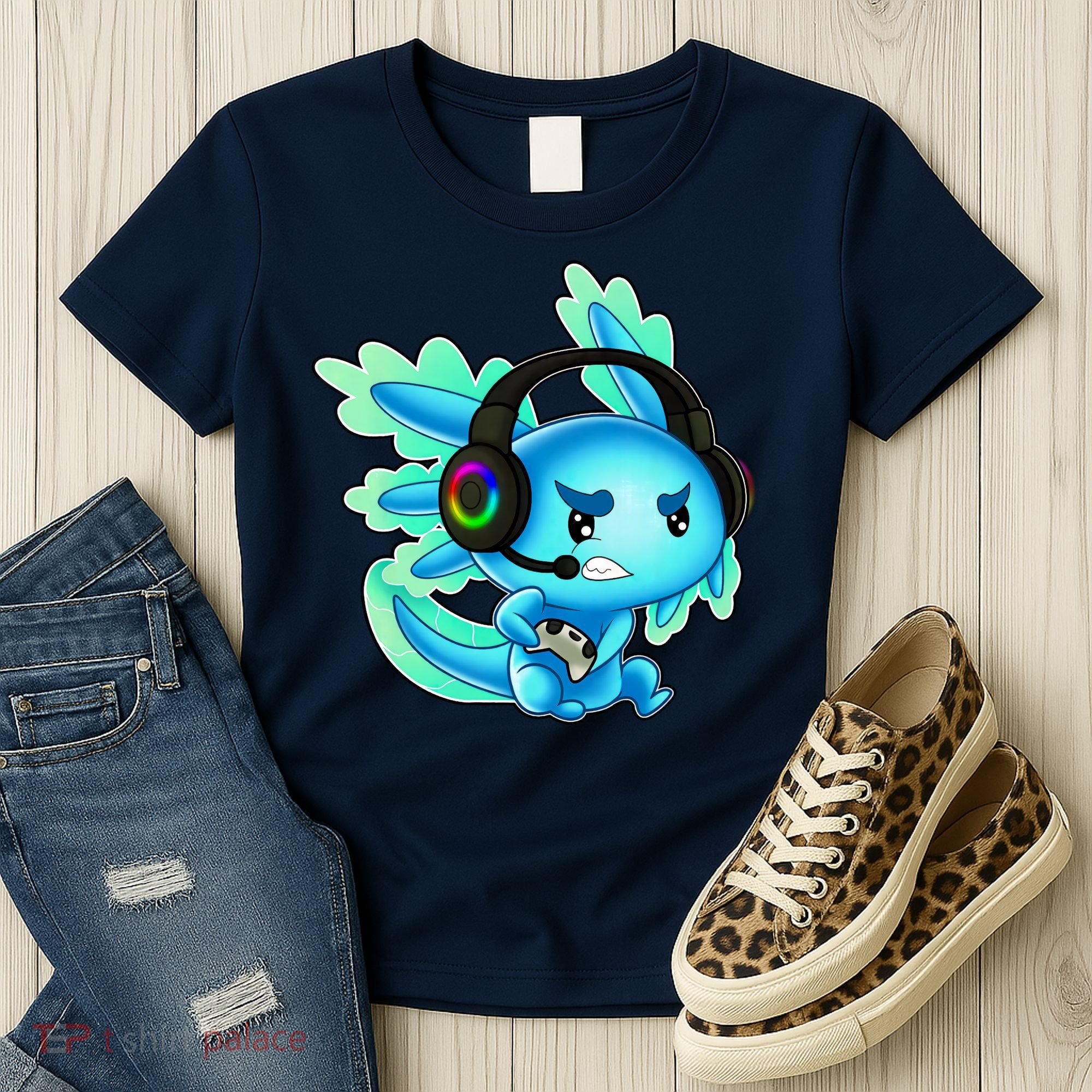 Gaming Axolotl Ambystoma Mexicanum Mexican Walking Fish Women's T-Shirt
