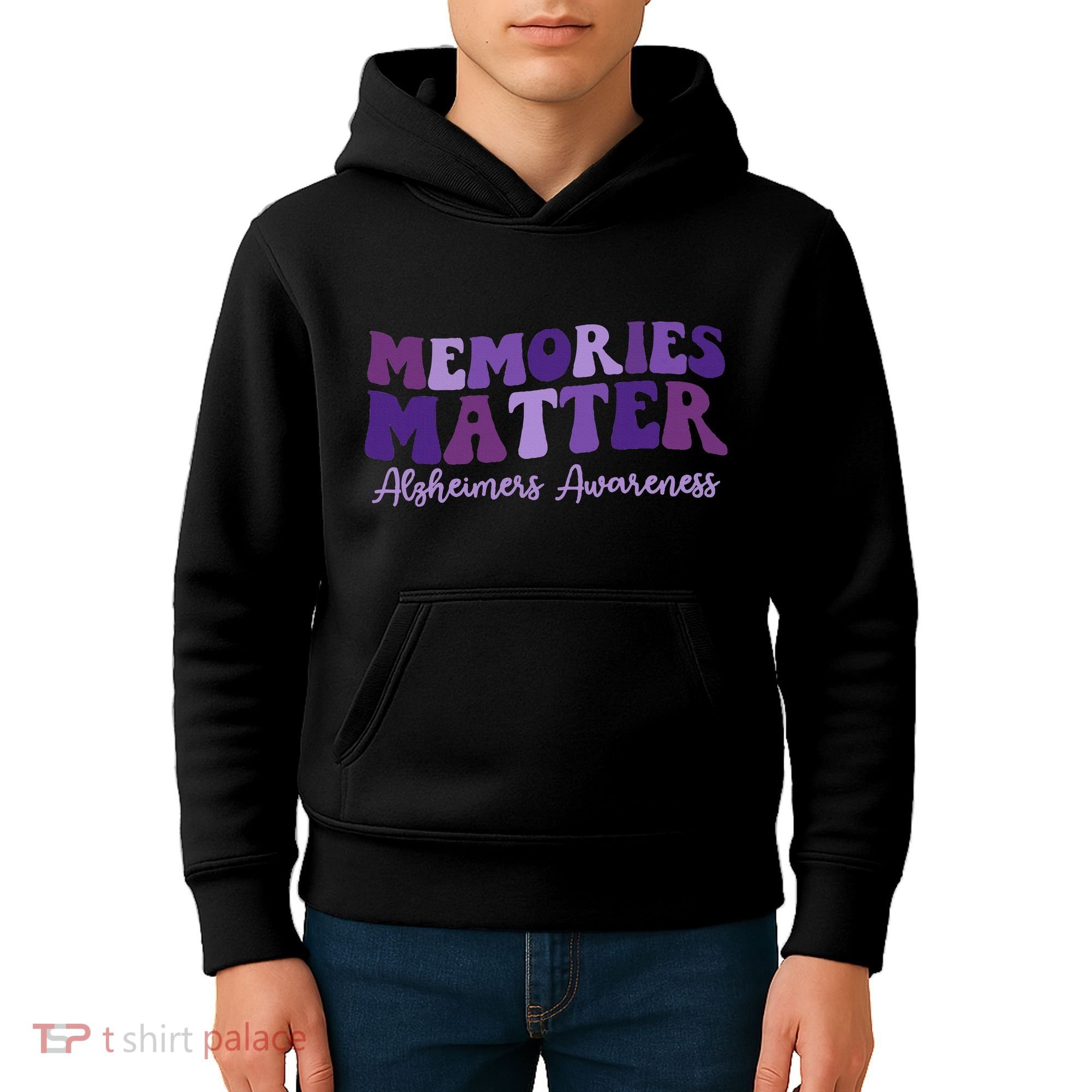 Groovy AlzheimerS Awareness Pride Kids Hoodie