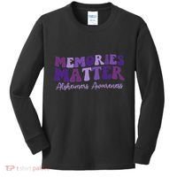 Groovy AlzheimerS Awareness Pride Kids Long Sleeve Shirt thumb 0